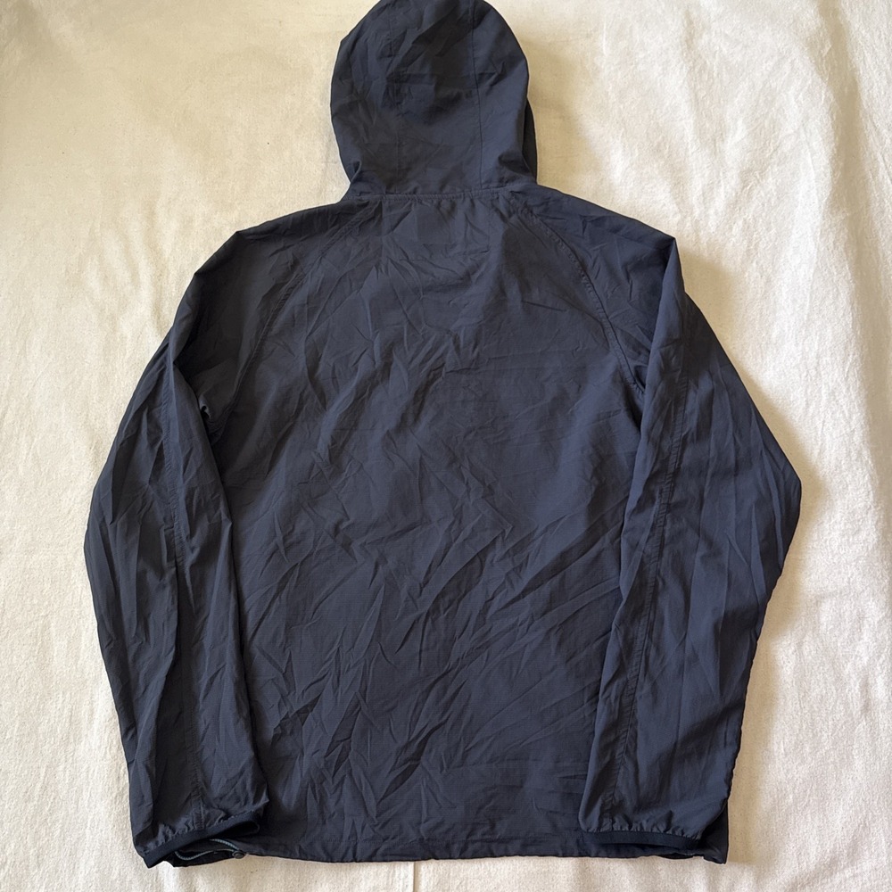 Faherty Mens SHORELIFE Surf Jacket Size Medium Hooded Windbreaker Black W Green - Picture 7 of 10